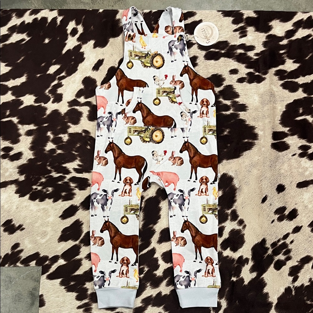 Farm Animal Print Kids Bodysuit